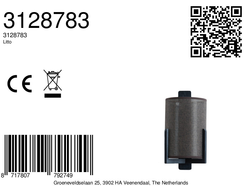 Abat-jour cylindrique marron en tissu Light & Living Litto – Image 7