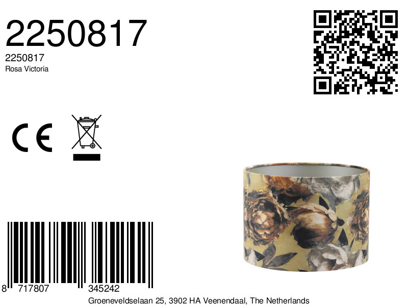 Abat-jour à imprimé floral en couleurs joyeuses Light & Living Rosa Victoria – Image 7