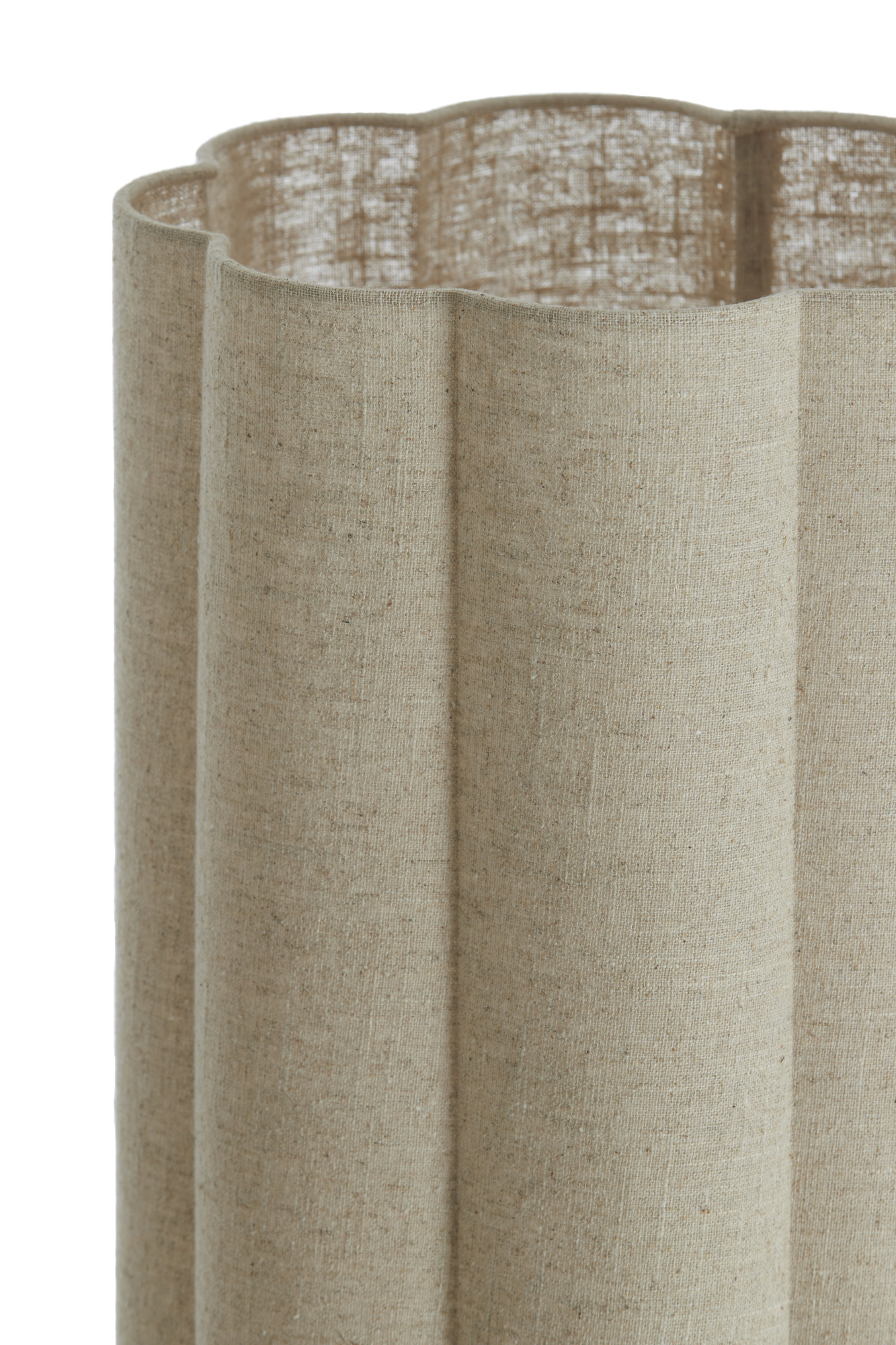 Lampadaire cylindrique en tissu beige style japandi Light & Living Fringe – Image 7