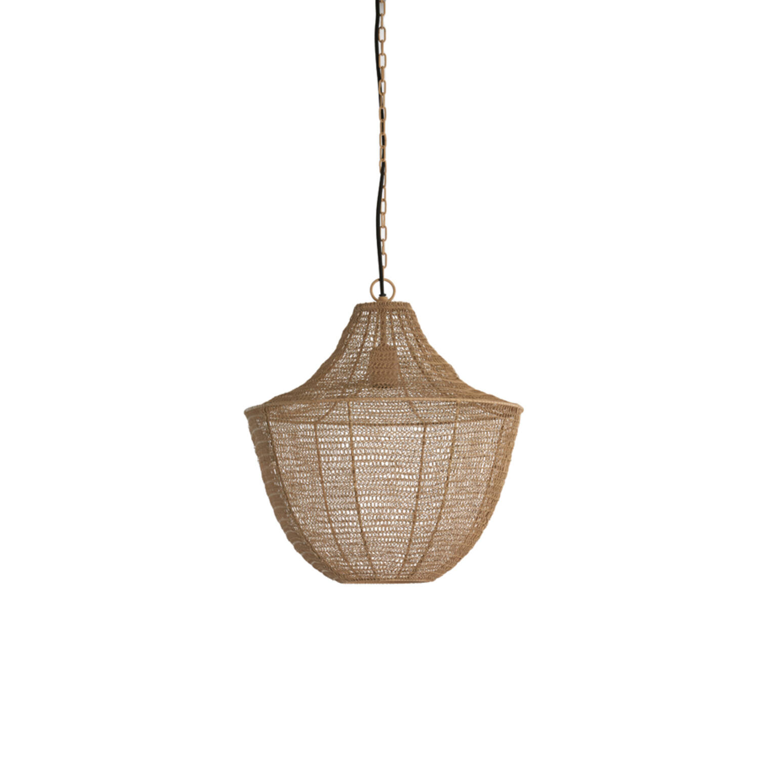 Suspension naturelle en rotin en forme d’abat-jour Light & Living Sharika