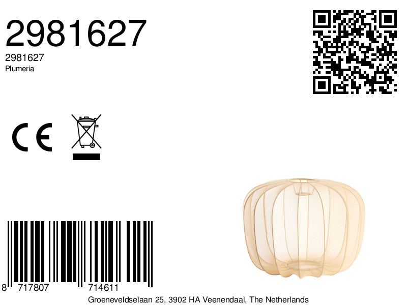 Abat-jour en tissu transparent Light & Living Plumeria – Image 9