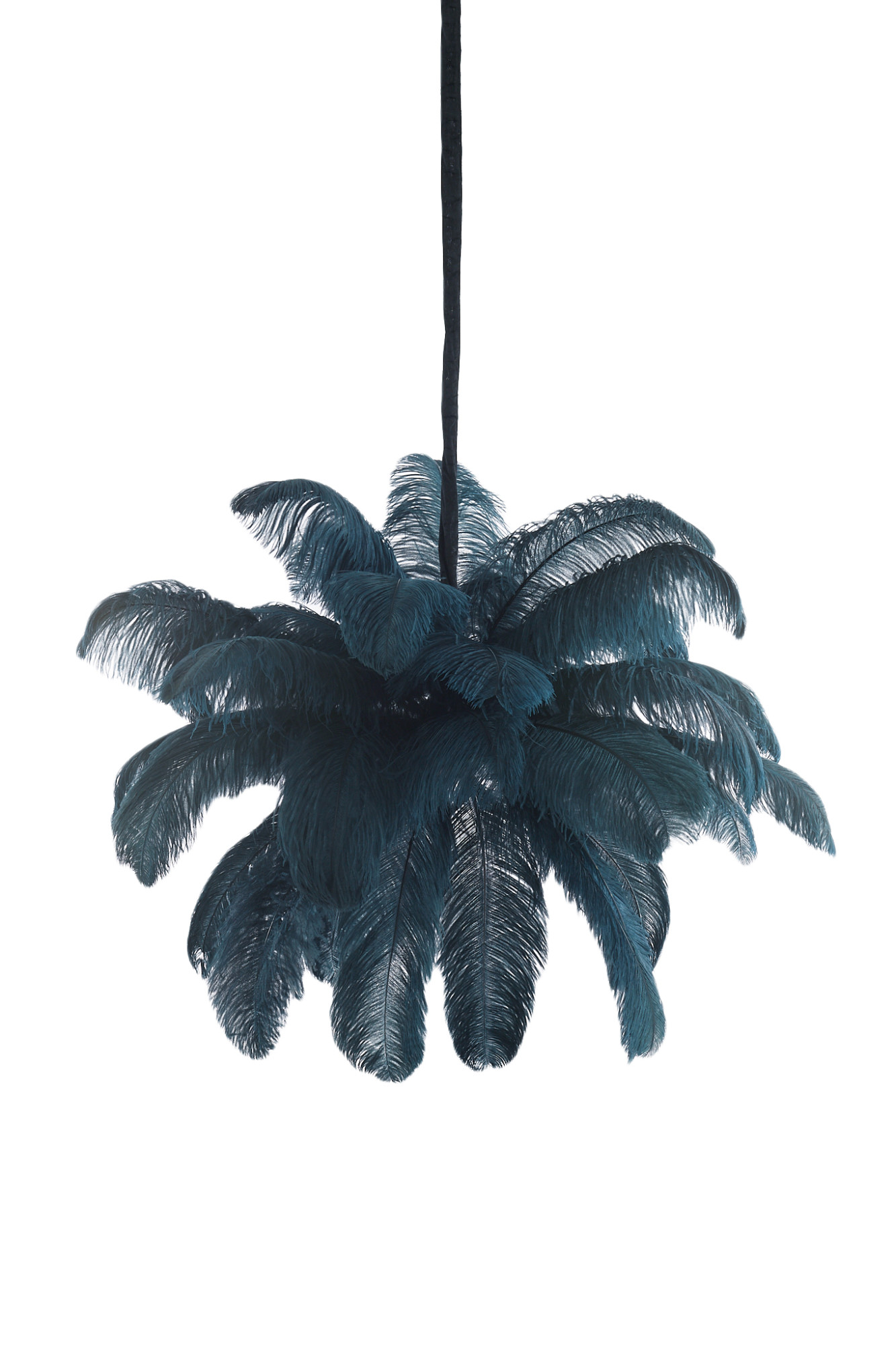 Suspension bleu foncé avec plumes Light & Living Feather – Image 2