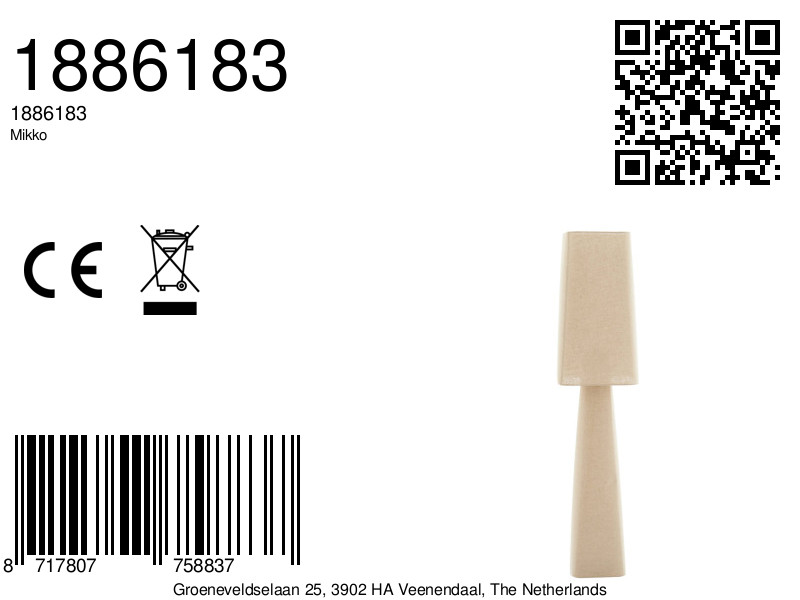 Lampadaire en tissu beige Light & Living Mikko – Image 7