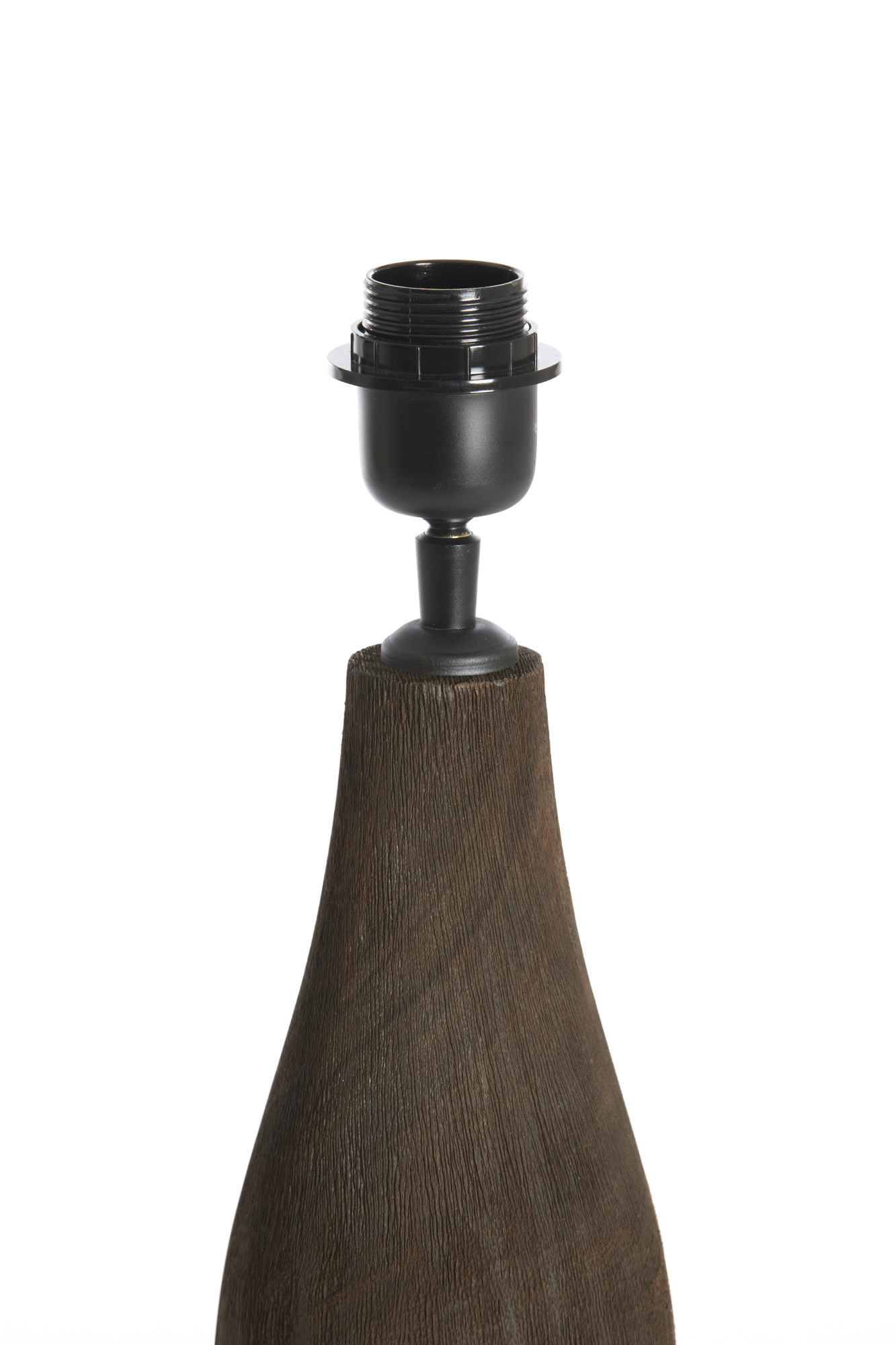 Socle de lampe en bois marron foncé pour un éclairage chaleureux Light & Living Trapino – Image 3