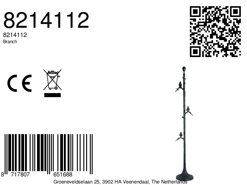 Lampe sur pied design en branche noire Light & Living Branch – Image 5