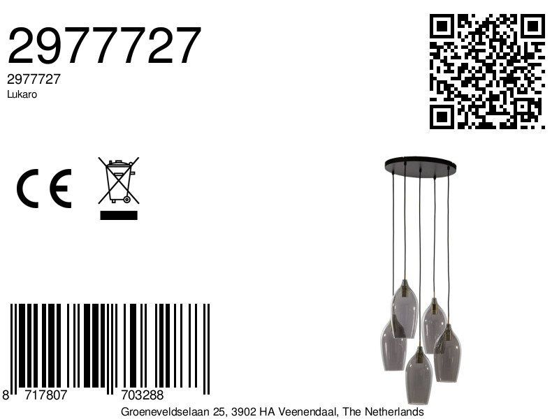 Suspension à multiples verres Light & Living Lukaro – Image 9