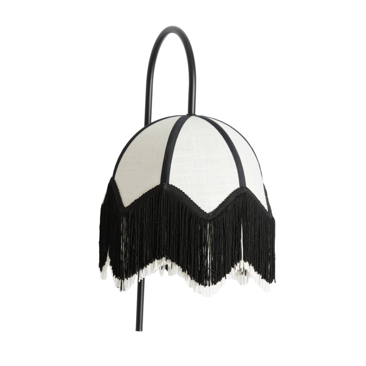 Abat-jour à franges noir et blanc Light & Living Sulina