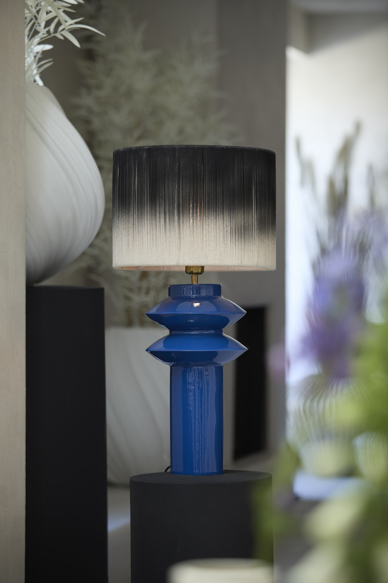 Socle de lampe en céramique bleue Light & Living Petch – Image 4