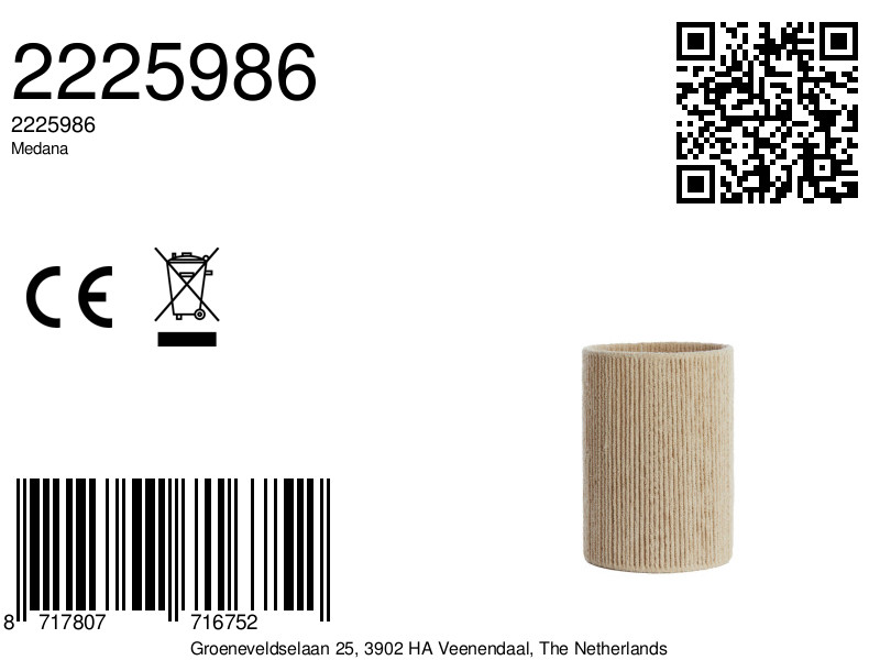 Abat-jour en tissu ondulé beige Light & Living Medana – Image 8