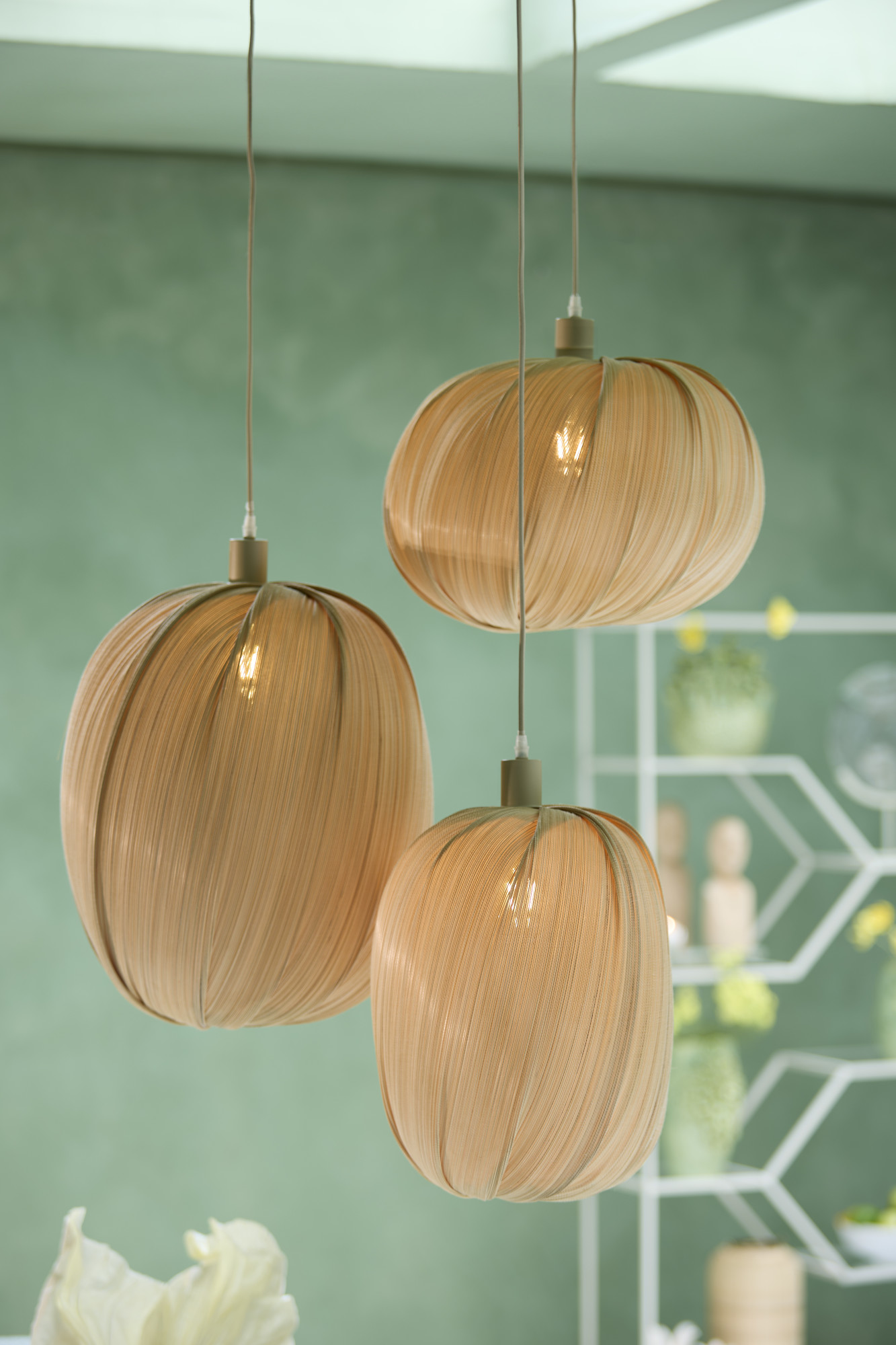 Suspension avec cache-câble beige Light & Living Cupa – Image 5