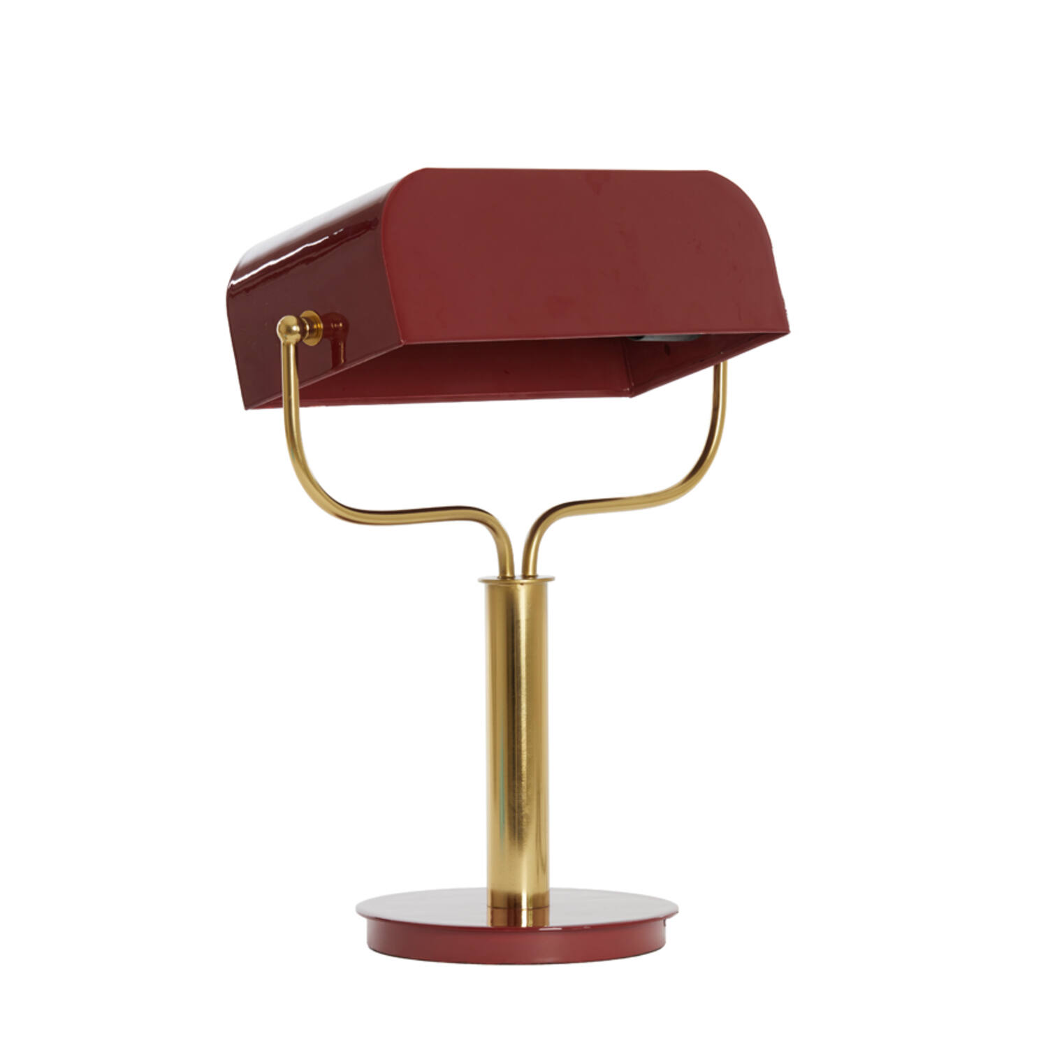 Lampe de table rouge Light & Living Ayer avec abat-jour de style banquier