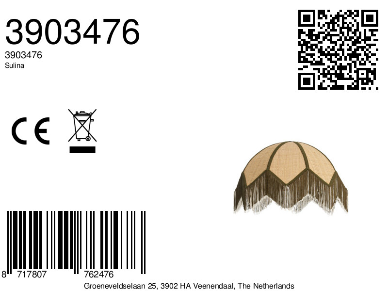 Abat-jour en osier avec des franges Light & Living Sulina – Image 7