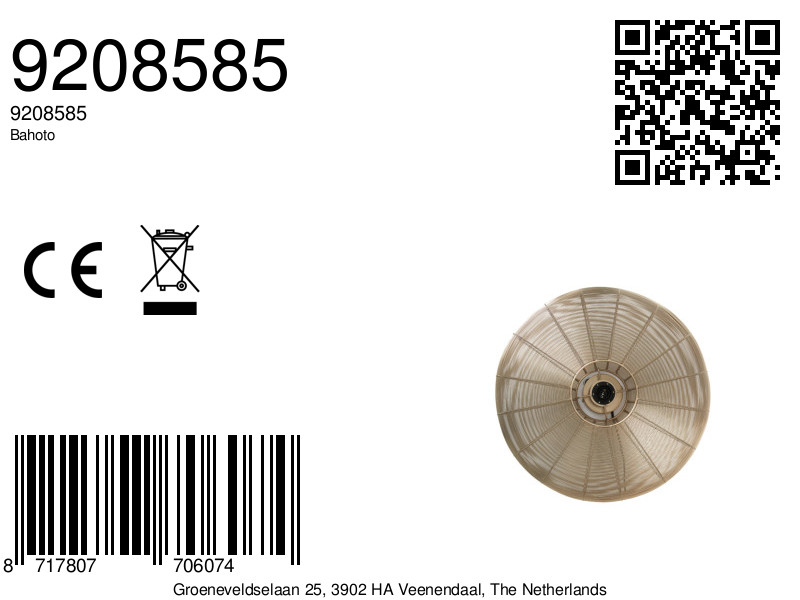 Suspension ronde en rotin naturel Light & Living Bahoto – Image 8