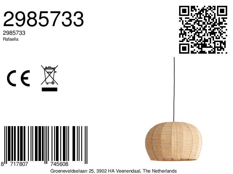 Suspension en rotin naturel teinte sable Light & Living Rafaella – Image 9