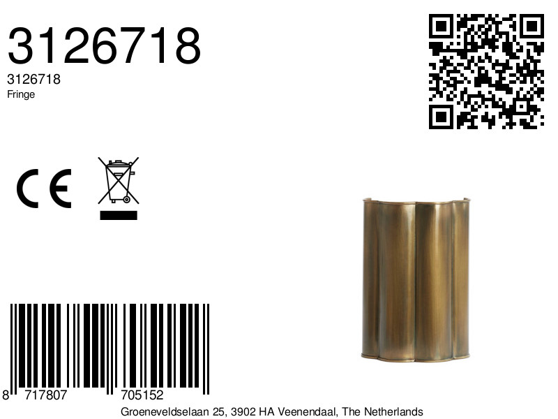 Abat-jour en métal doré élégant Light & Living Fringe – Image 8