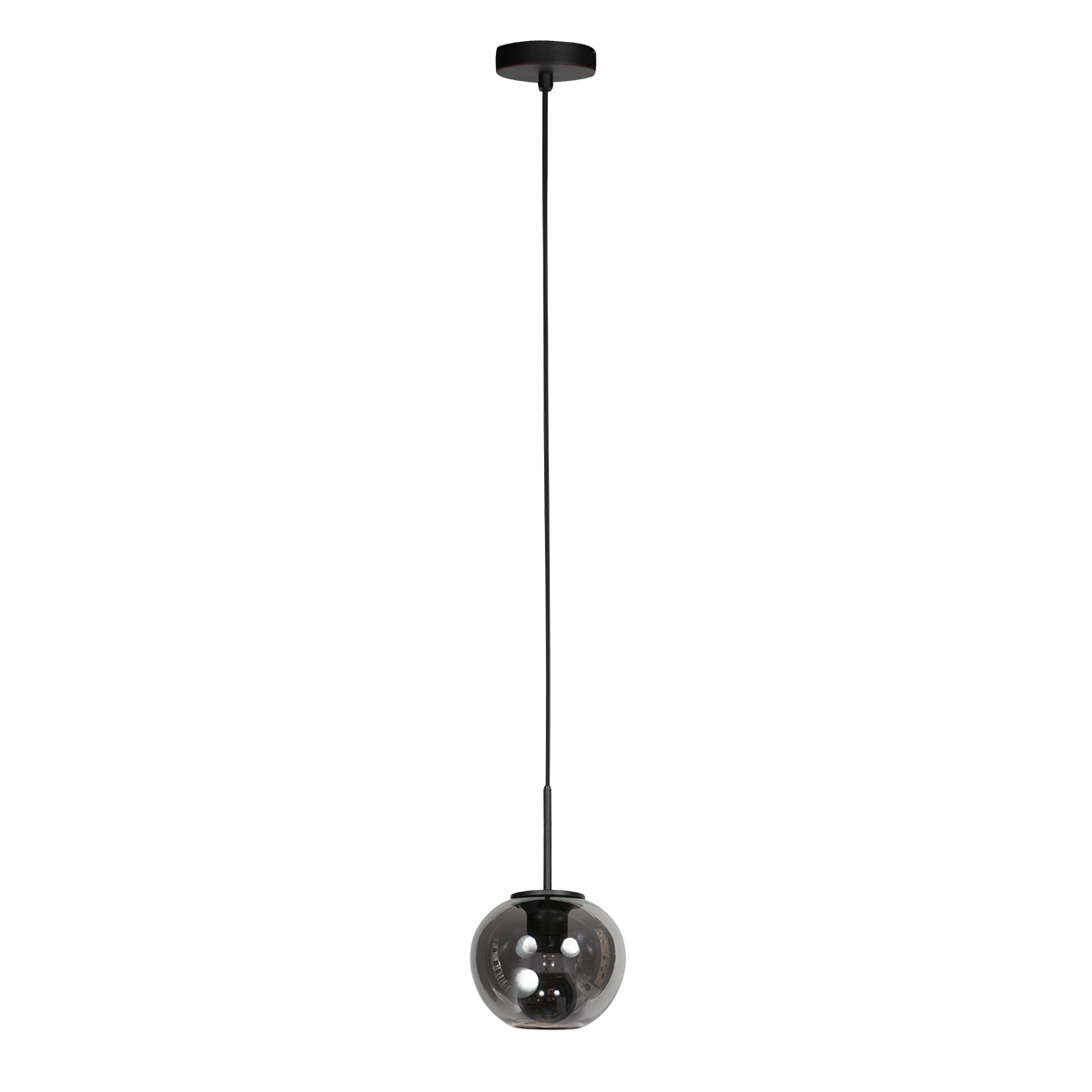 Suspension moderne noire en verre fumé Mexlite HaloSwap – Image 2