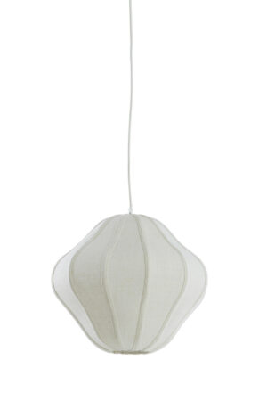 Alternative view of Suspension ovale en tissu beige Light & Living Sukau
