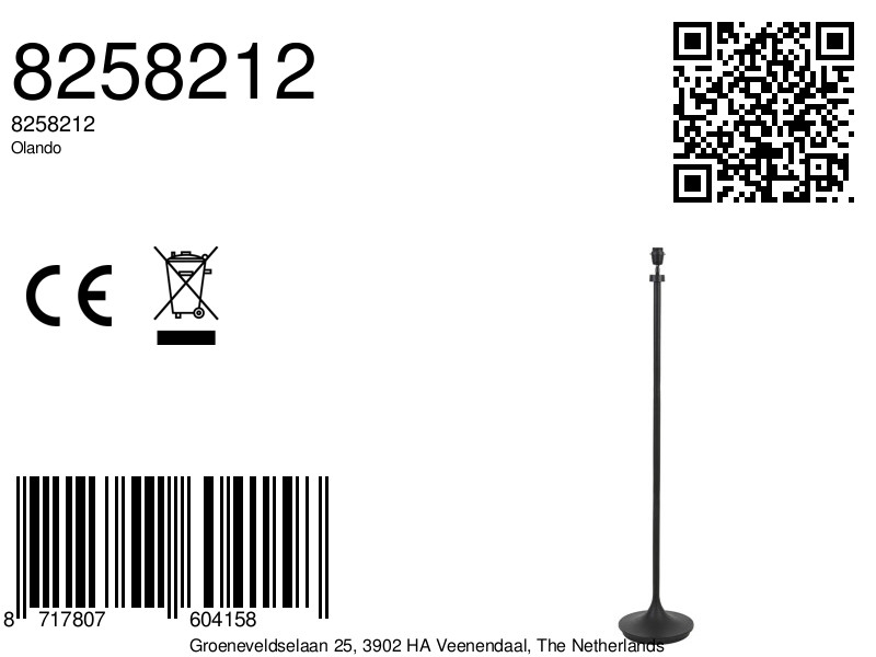 Lampadaire en coton bleu Light & Living Olando – Image 6