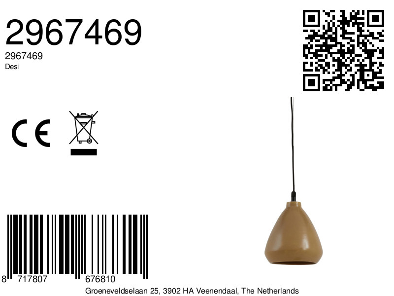 Suspension conique marron à ton chaud Light & Living Desi – Image 9