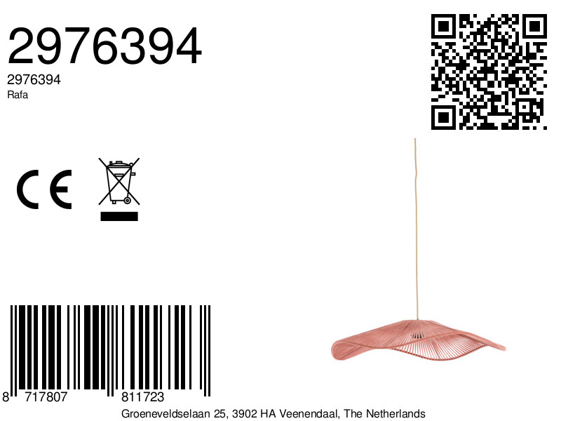 Suspension rose au design ondulé Light & Living Rafa – Image 6