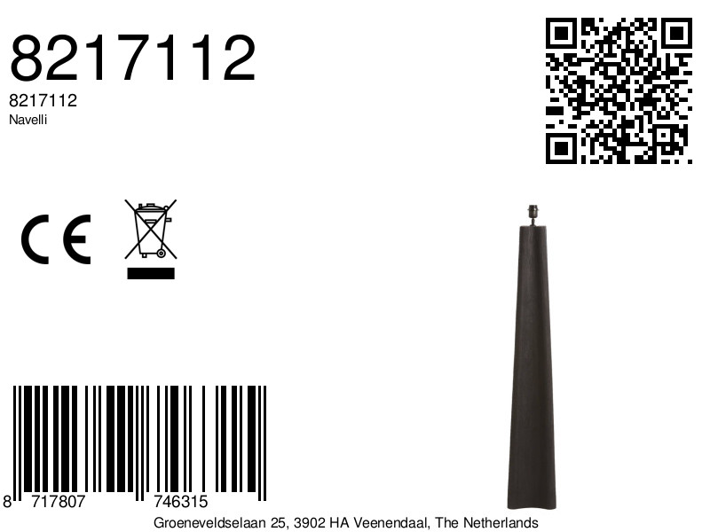 Couleur base de lampe en bois noir Light & Living Navelli – Image 6