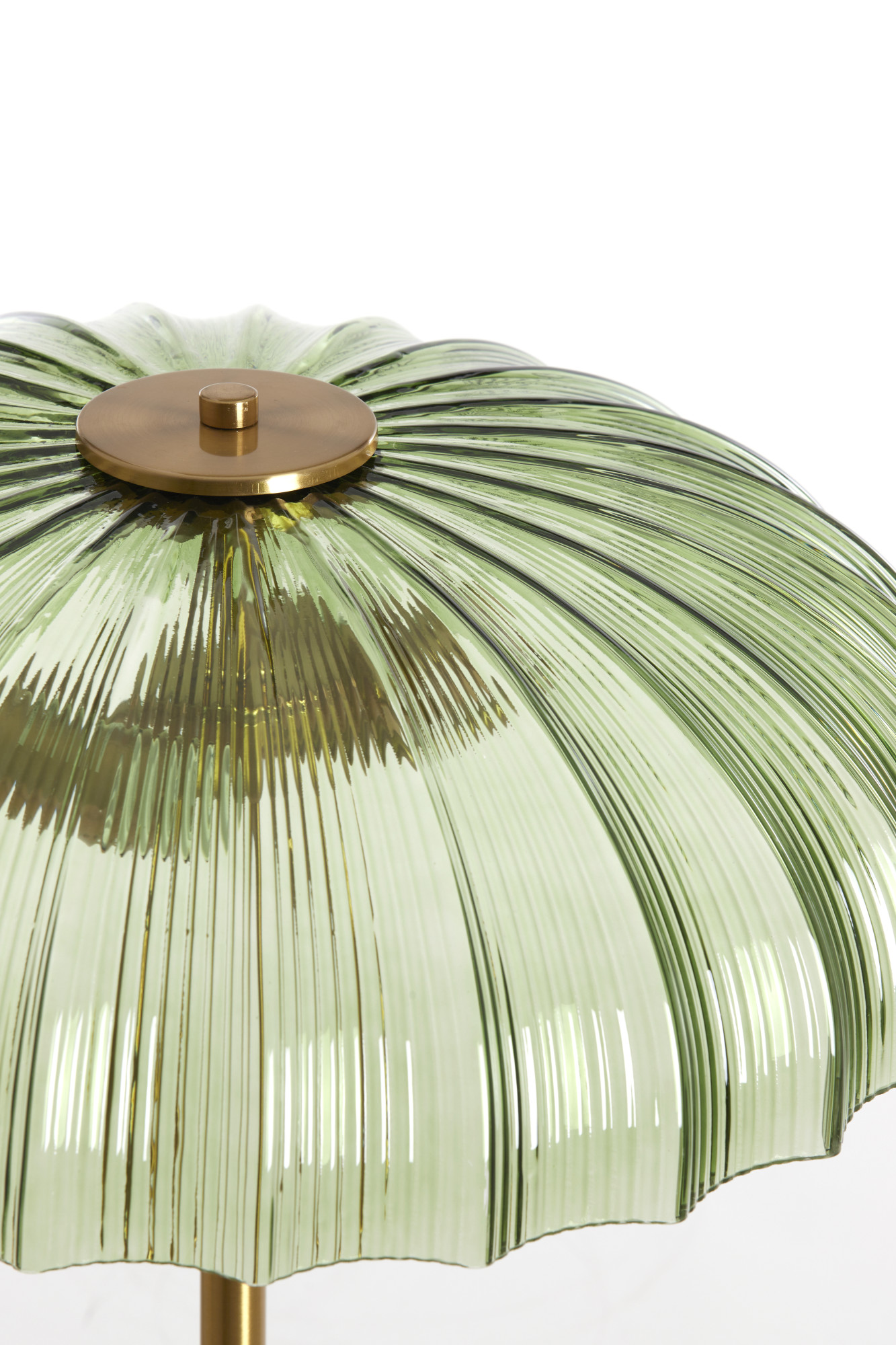 Lampadaire doré et vert avec verre strié Light & Living Fungo – Image 5