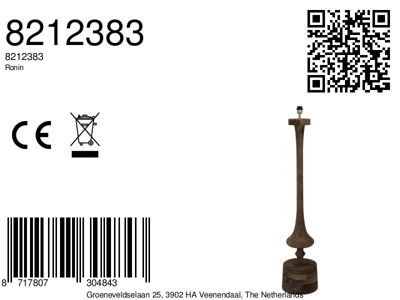 Piedestal de lampe classique en bois Light & Living Ronin – Image 7