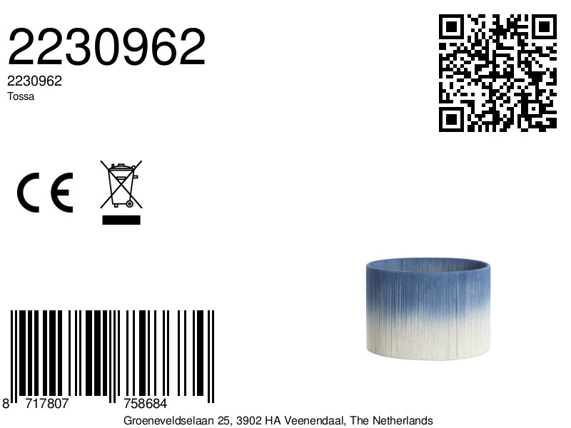 Abat-jour bleu dégradé de forme cylindrique Light & Living Tossa – Image 7