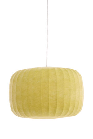 Alternative view of Suspension ovale en tissu jaune Light & Living Lexa