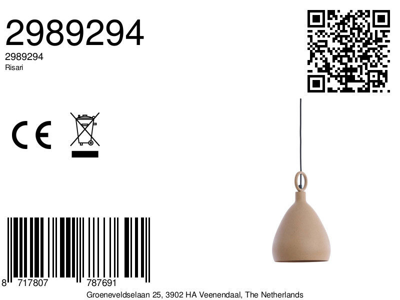 Suspension élégante en céramique beige Light & Living Risari – Image 6