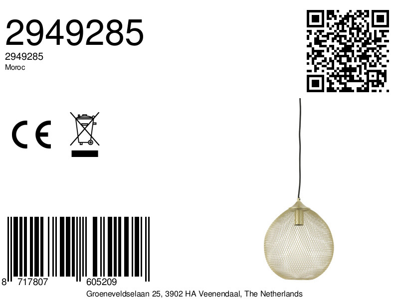 Suspension moderne en fil doré Light & Living Moroc – Image 9