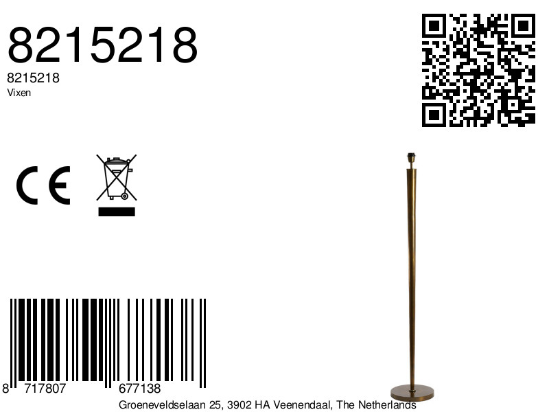 Lampadaires modernes bleus avec abat-jour en tissu Light & Living Vixen – Image 10