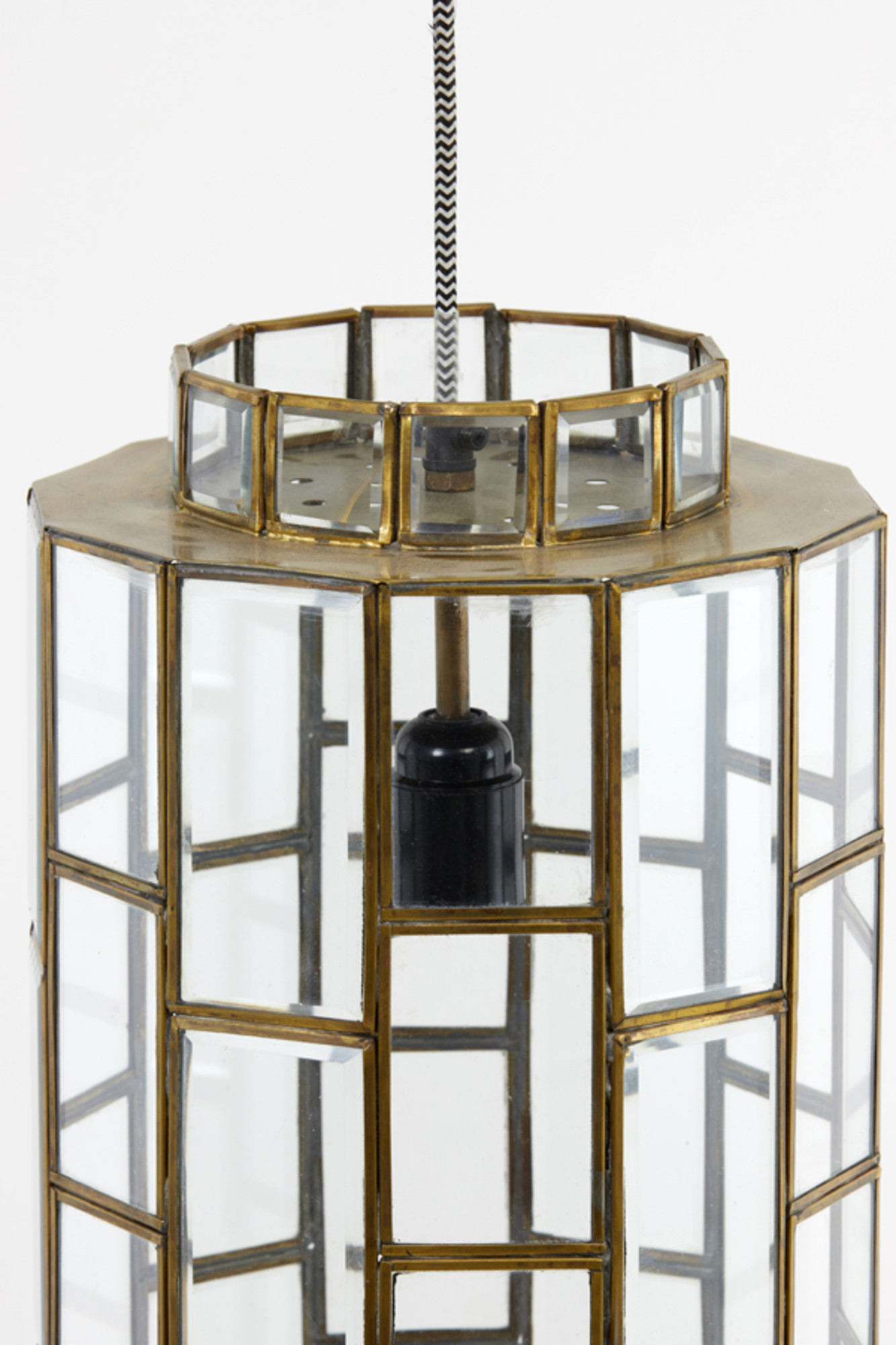 Suspension en verre avec cadre en métal Light & Living Sostrene – Image 5