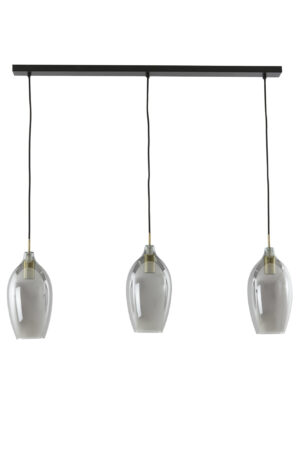 Alternative view of Suspension triple moderne en verre Light & Living Lukaro
