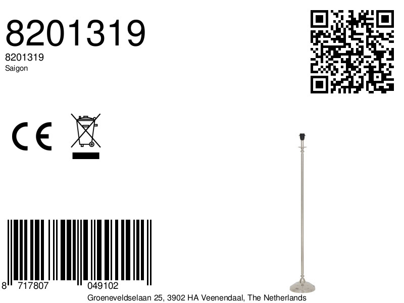 Lampadaire au style moderne Light & Living Saigon – Image 4