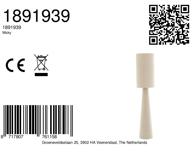 Lampadaire cylindrique tendance Light & Living Micky – Image 7