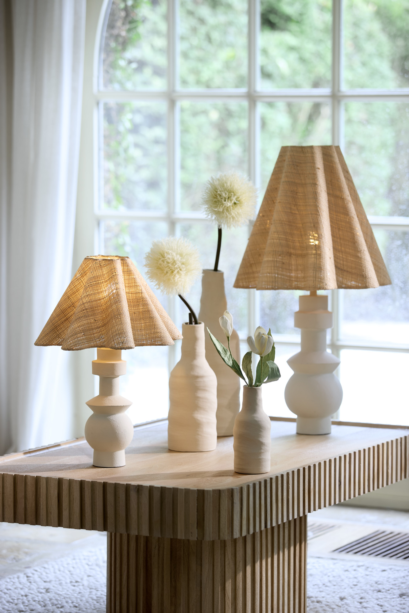 Socle de lampe blanche design géométrique Light & Living Esino – Image 4