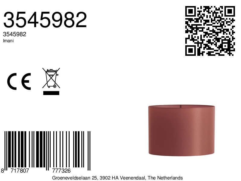 Abat-jour rouille en forme de cylindre Light & Living Imani – Image 8