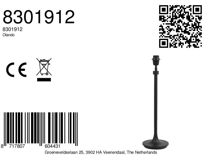 Socle de lampe noire classique Light & Living Olando – Image 7