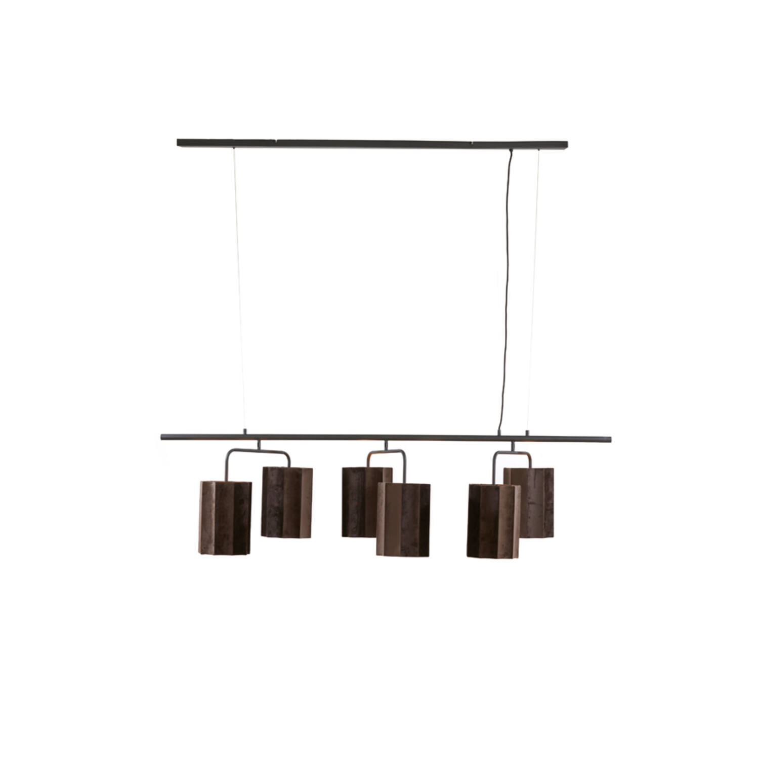 Suspension industrielle marron en métal Light & Living Edisa
