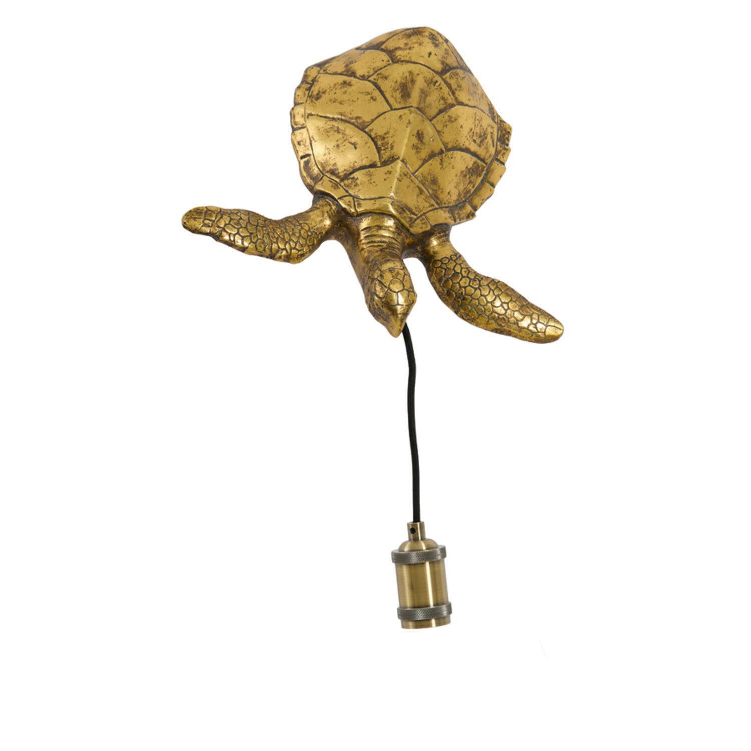 Applique murale décorative tortue dorée Light & Living Turtle