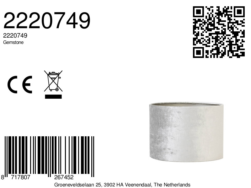 Abat-jour cylindrique en argent Light & Living Gemstone – Image 5