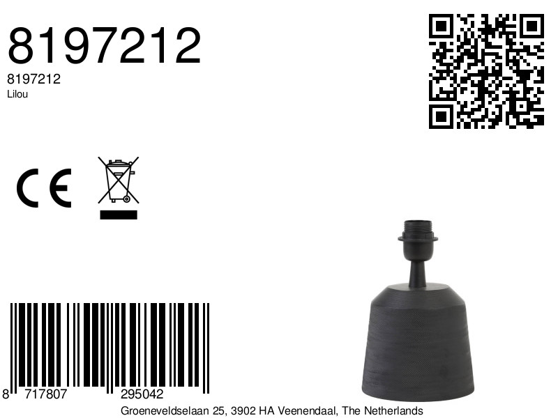 Lampe de table noire en plastique Light & Living Lilou – Image 5