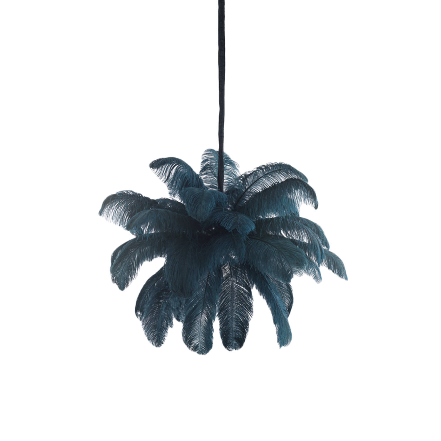 Suspension bleu foncé avec plumes Light & Living Feather