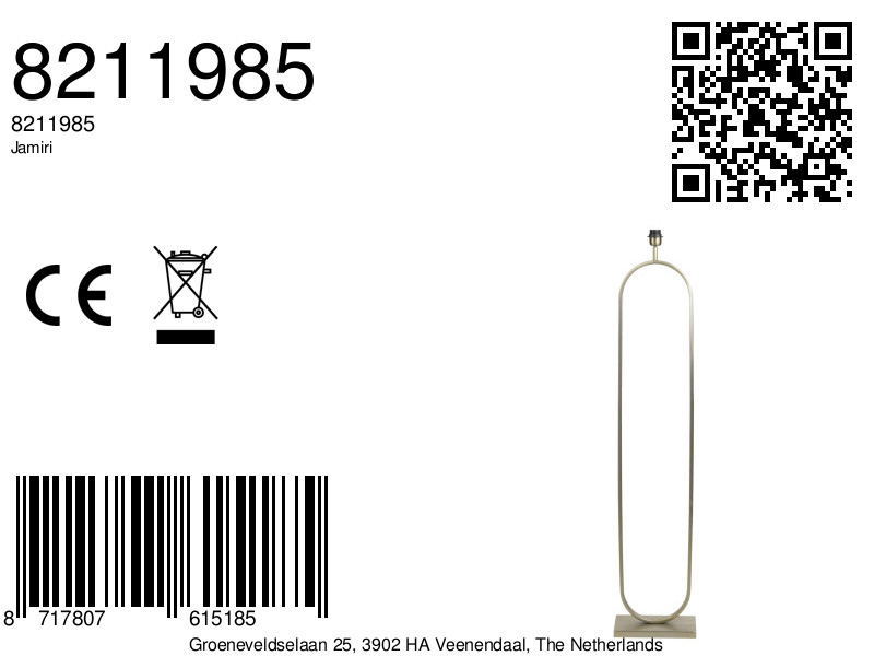 Piedestal de lampe en métal doré pour un intérieur stylé Light & Living Jamiri – Image 10