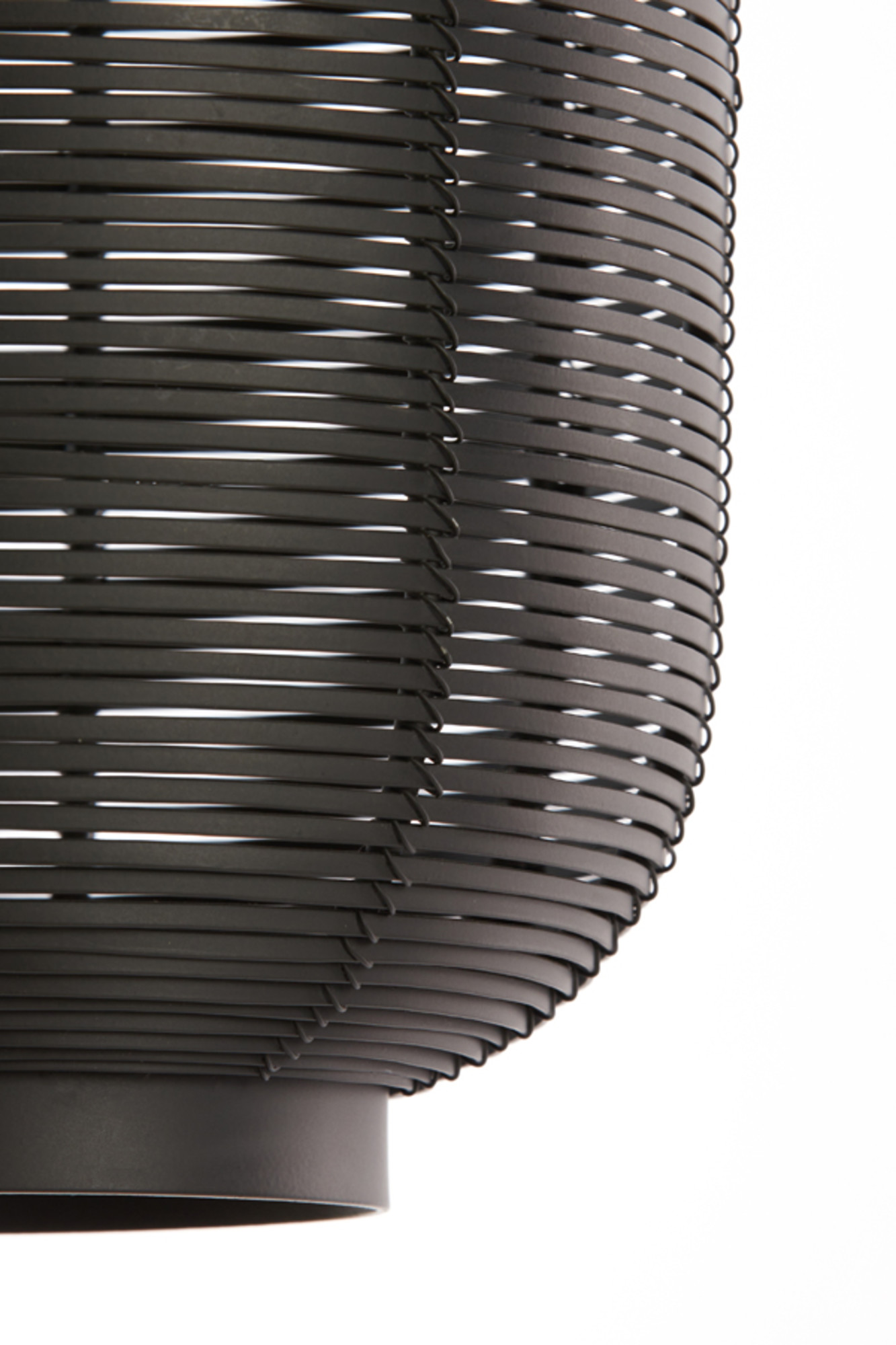 Suspension noire en rotin avec tressage naturel Light & Living Tomek – Image 5