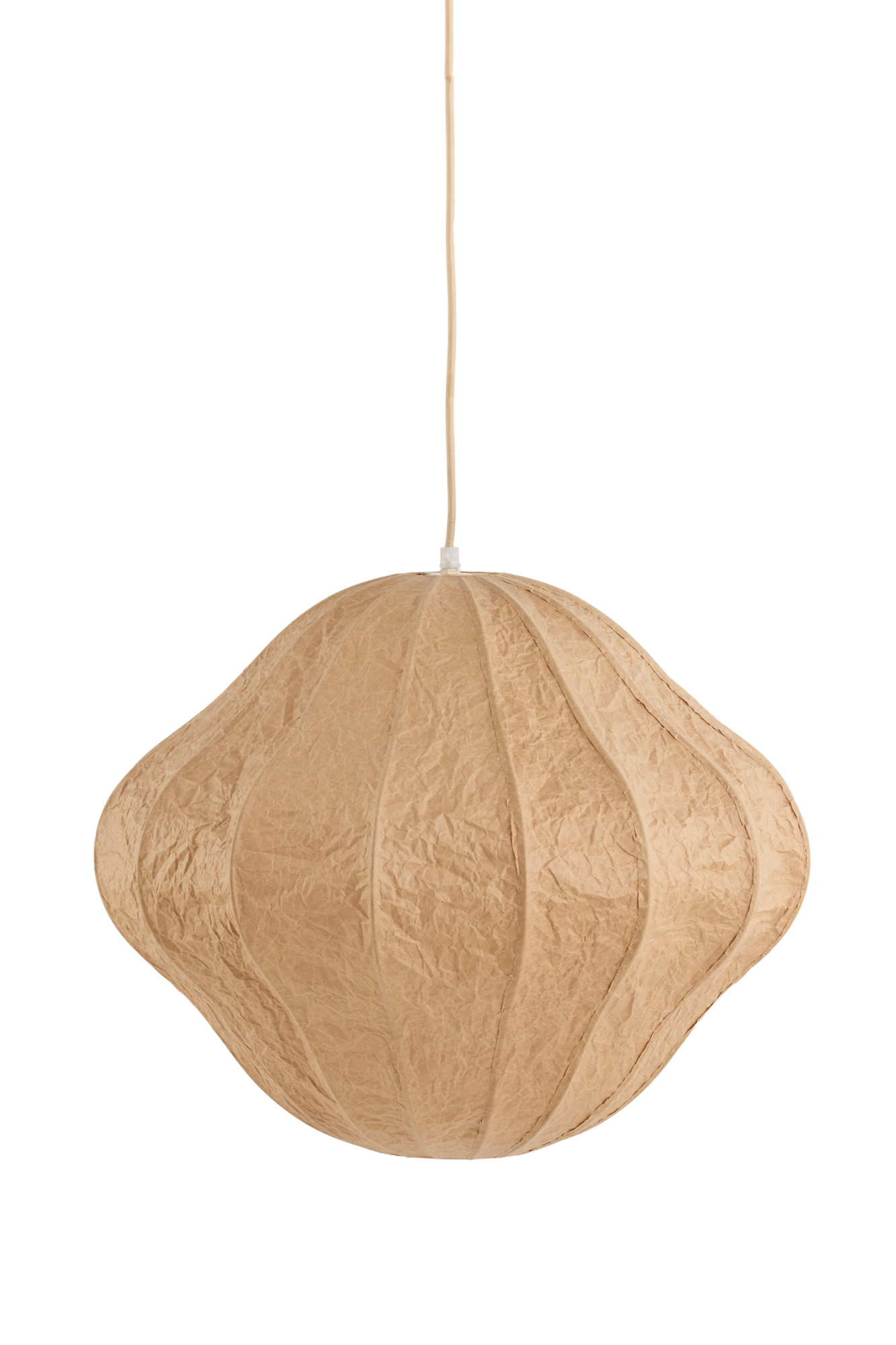 Suspension en papier beige à forme douce Light & Living Sukau – Image 2