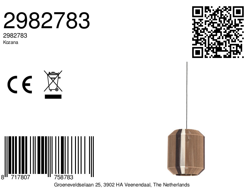 Suspension moderne en carton Light & Living Kozana – Image 8