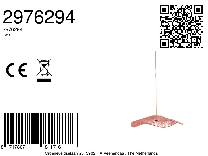 Suspension rose en fil ondulé Light & Living Rafa – Image 6