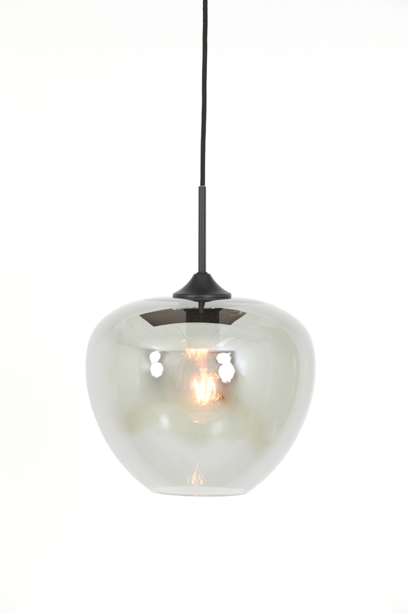 Suspension en verre couleur argent Light & Living Mayson – Image 3